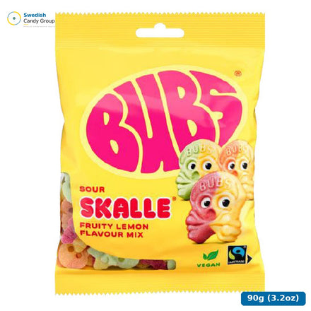 Bubs Fruity Lemon Mix Skalle 90G – 16 påsar