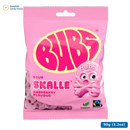 Bubs Hallonskalle 90G — 12 påsar