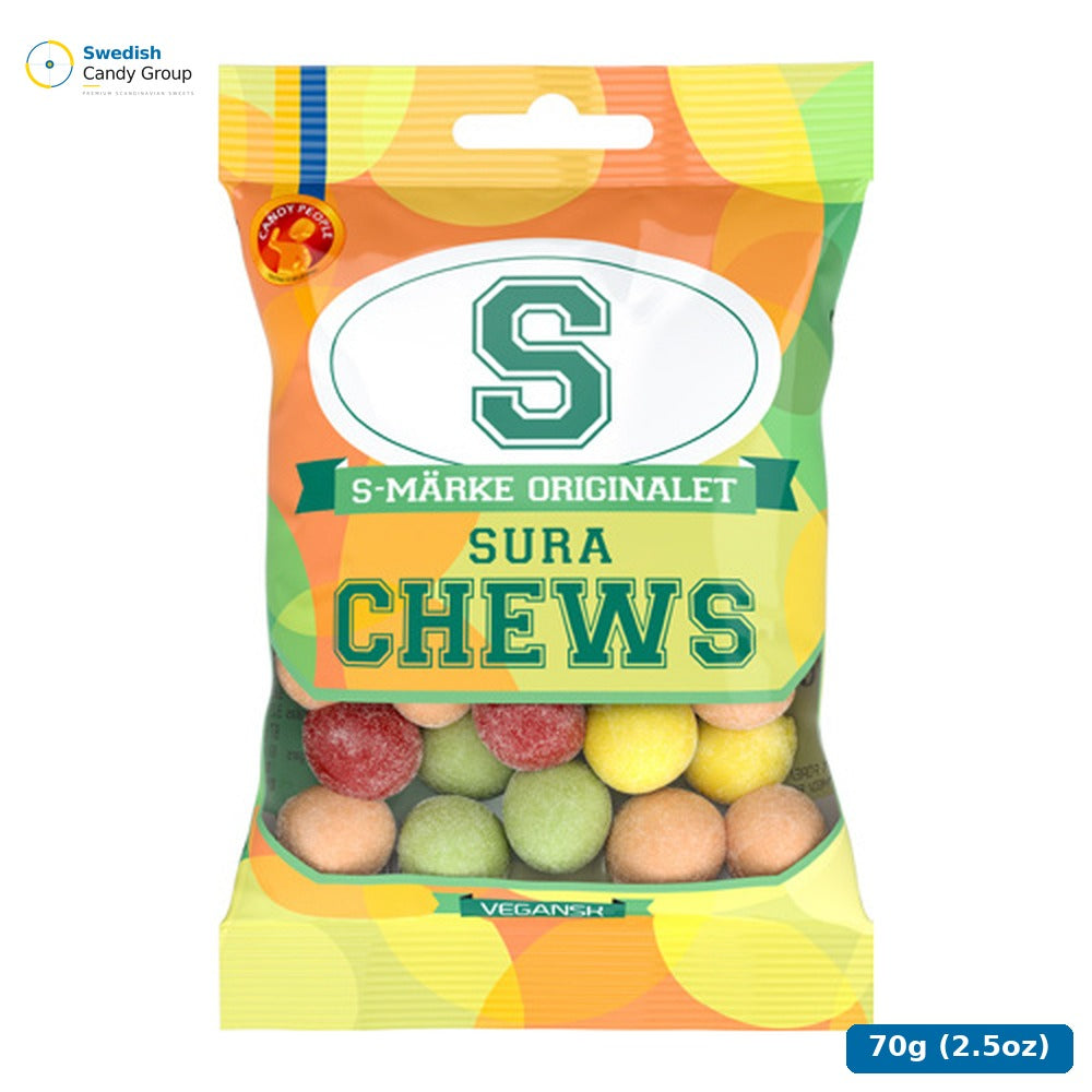Candy People S-Märke Chews Sura 70G — 18 bags