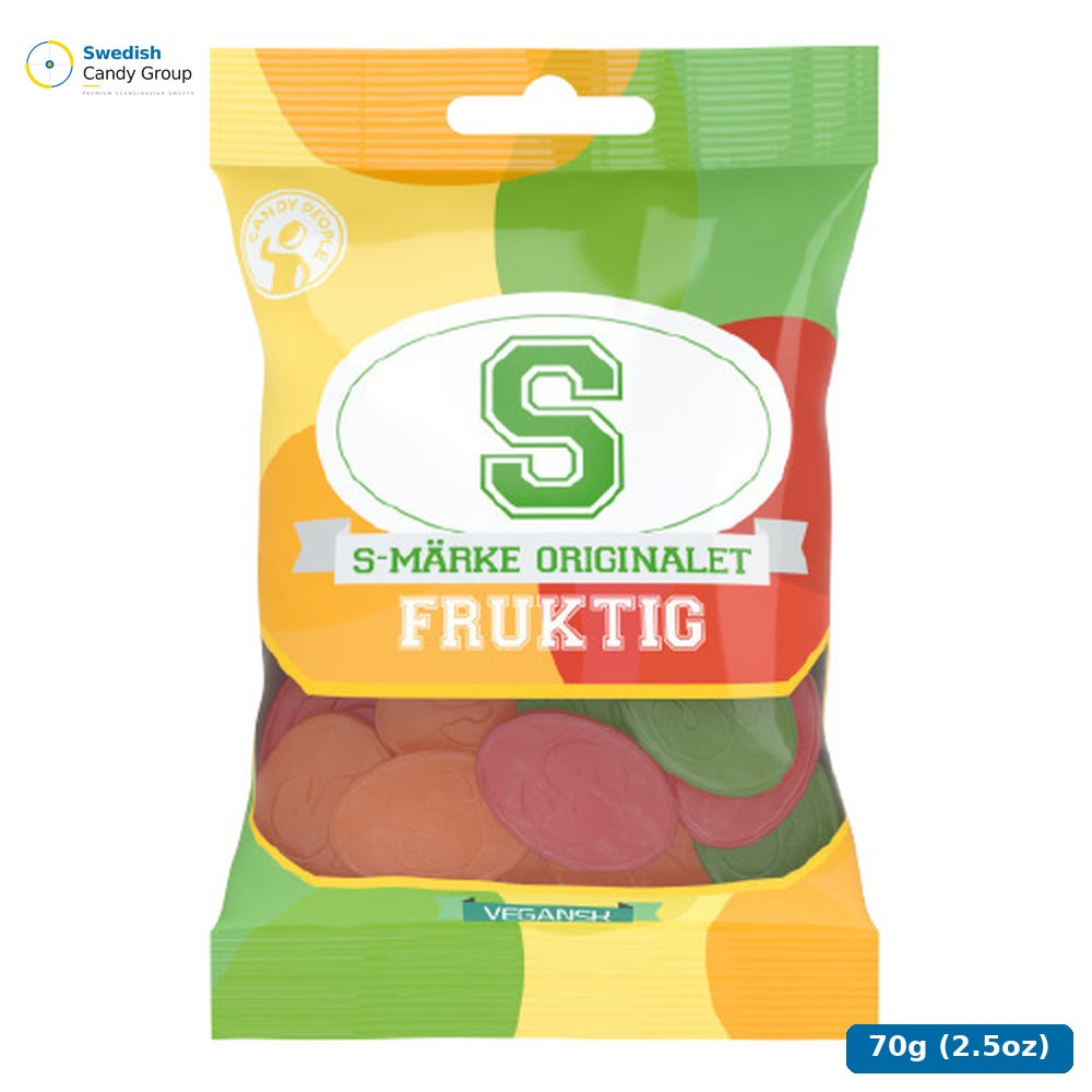 Candy People S-Märke Fruktig 70G — 18 bags