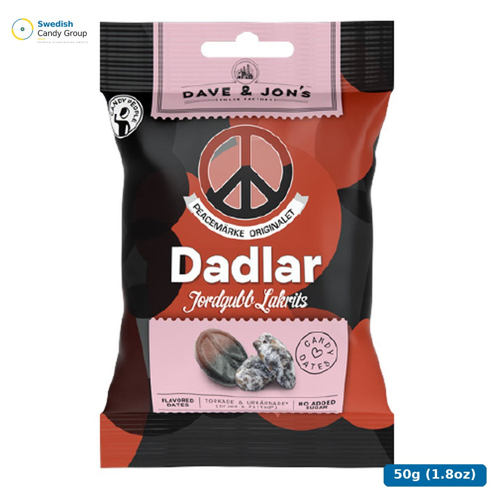Candy People Peacemärke Dadlar Jordgubb/Lakrits 50G — 20 bags