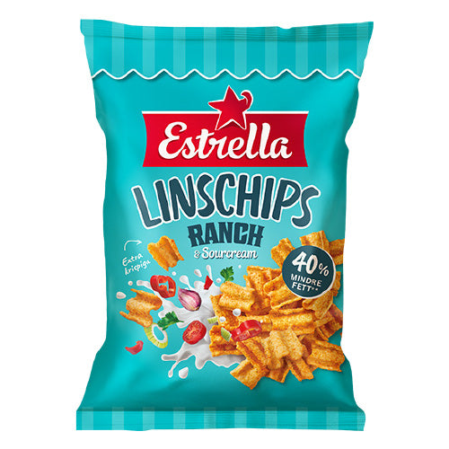 Estrella Lentil Chips Ranch & Sour Cream 12x90g