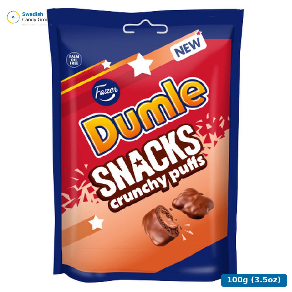 Fazer Dumle Snacks Crunchy Puffs 100G — 21 bags