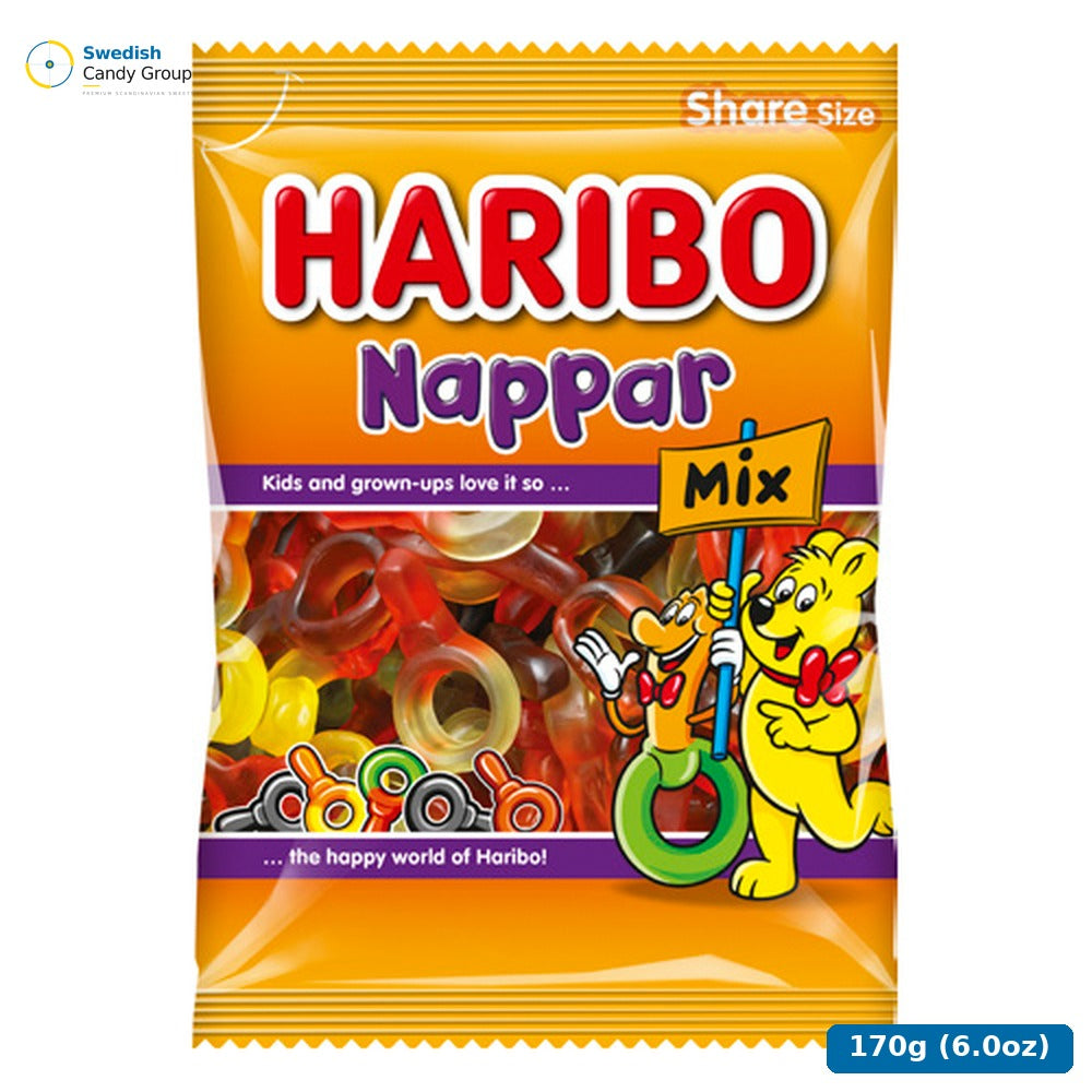 Haribo Nappar Mix 170 G Påse — 16 bags