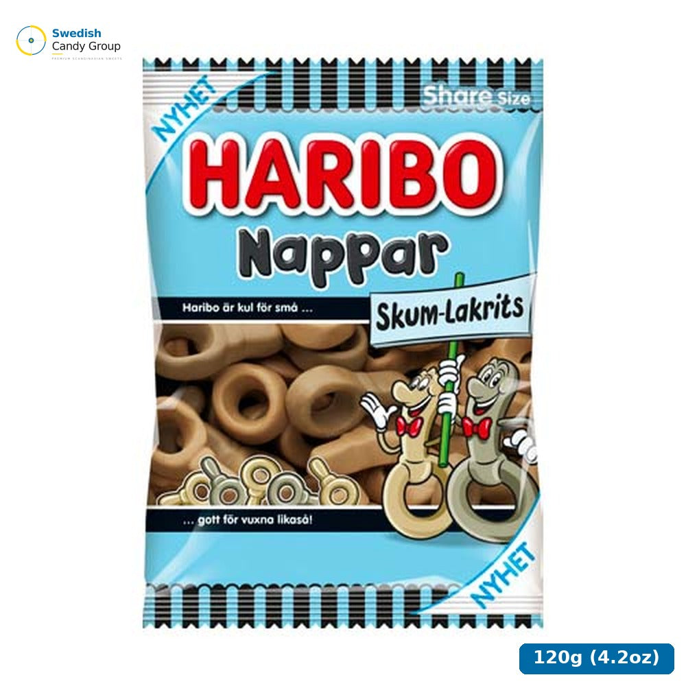 Haribo Nappar Skum Lakrits 10 X 120 G — 10 bags