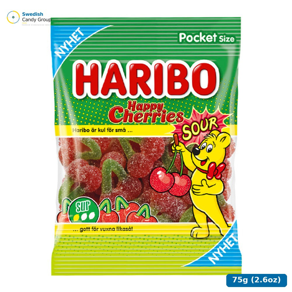 Haribo Happy Cherries Sour 20 X 75G — 20 bags