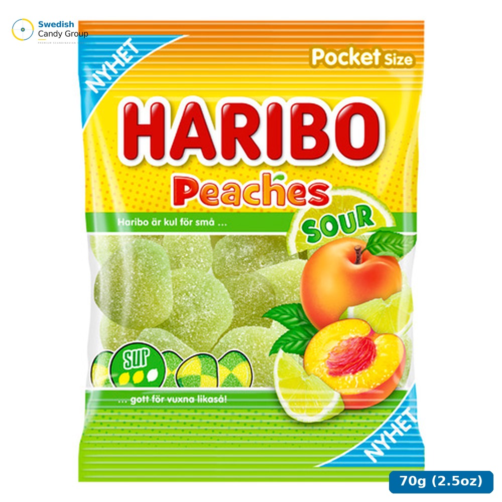 Haribo Persikor Sur 70 G — 24 bags