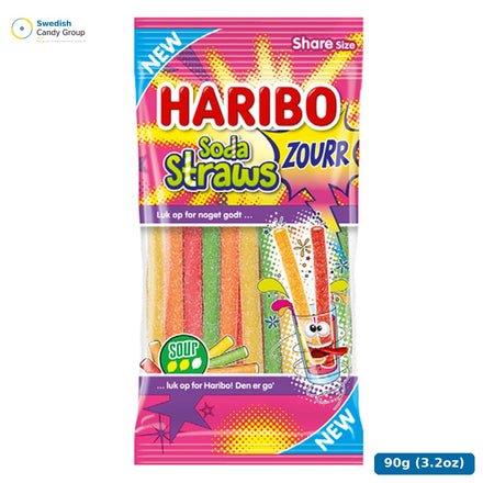 Haribo Soda Straws Zourr 21 X 90 G — 21 påsar