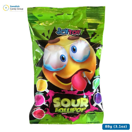 Jellioo Joytop Sour Lollipop Smiley 88G – 24 påsar