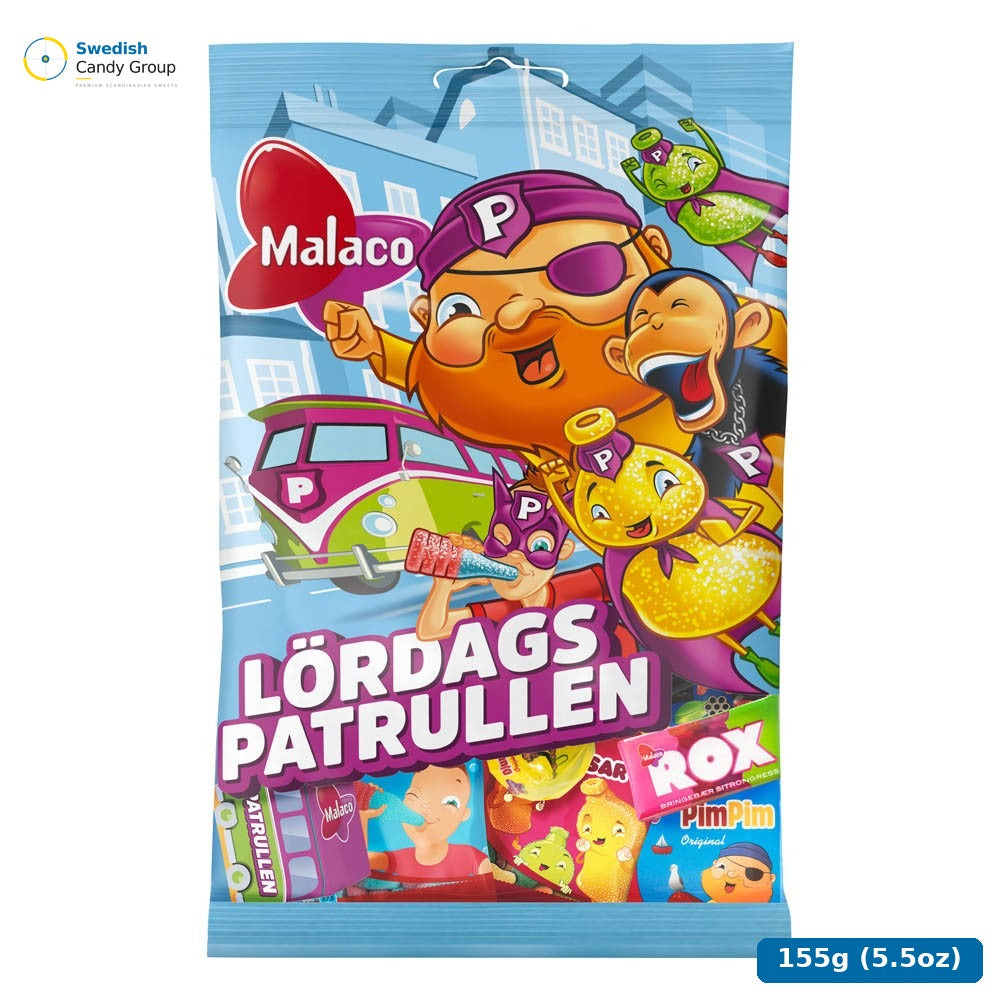 Cloetta Lördagspatrullen Malaco Påse 155 Gr - 16 St — 16 bags