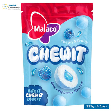Malaco Chewit Blue Raspberry 9X115G — 9 påsar