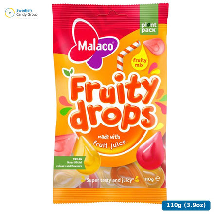 Malaco Fruity Drops Fruktblandning 16X110G – 16 påsar