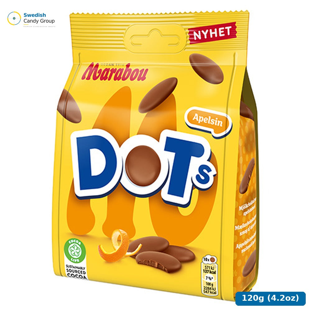 Marabou Dot´S Apelsin 120G — 10 bags