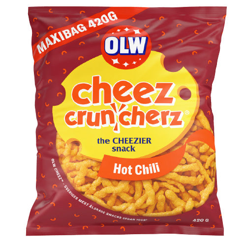 OLW Maxi Bag cheez cruncherz® Hot Chili 420g — 12 x 420g