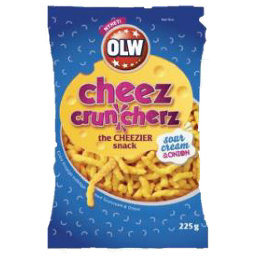 OLW Cheez Cruncherz S.C.Onion obs! 21 pcs 225g
