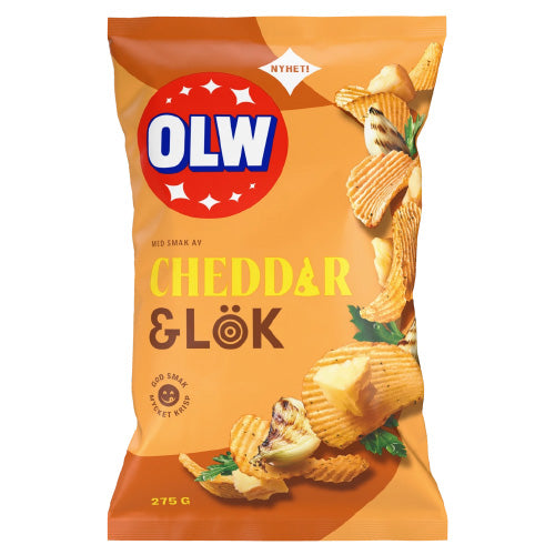 Olw Cheddar & Lök 18 x 275 g